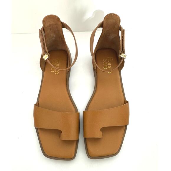 Franco Sarto Miras Women’s Size 7 Tan Leather Toe Loop Ankle Strap Sandal - Picture 5 of 12